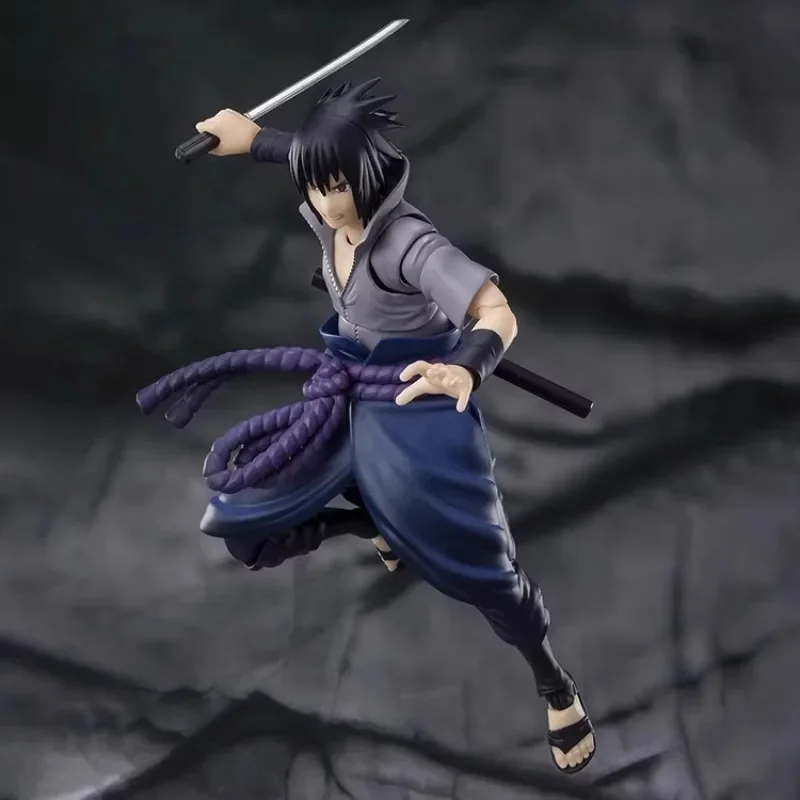 Original Bandai S.H.Figuarts SHF Naruto Uchiha Sasuke He Who Bears All Hatred Anime Action Figure Toy Gift Model Collection