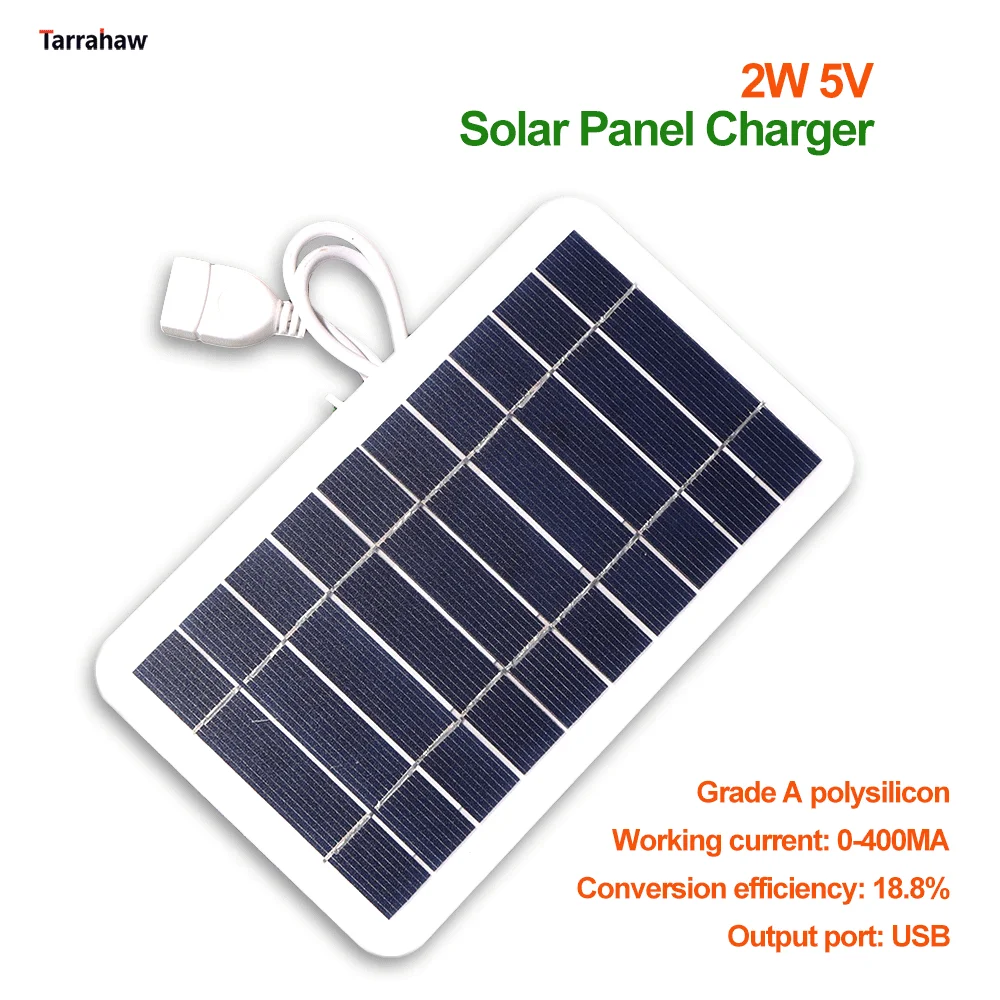 

Polycrystalline Solar Panel 2W 5V Power Bank Mobile Phone Charger Photovoltaic Panel Outdoor Portable Emergency Charging Board