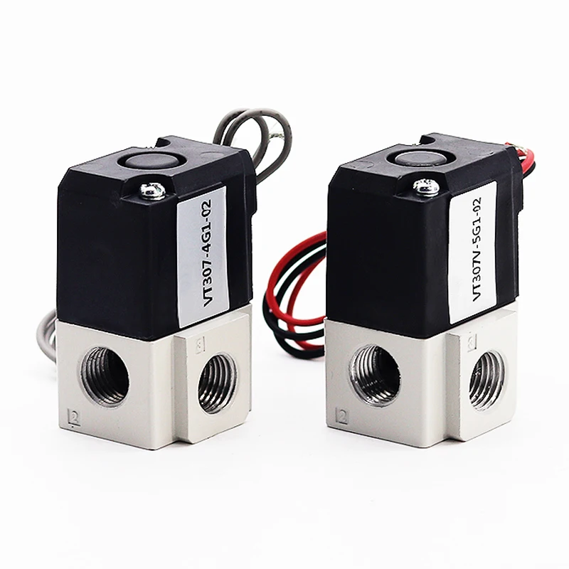 

VT307 Series 1/8" 1/4" DC 24V AC220V Two Position Three Way High Frequency Solenoid VT307-5G-02 Vacuum Valve VT307-4G-02