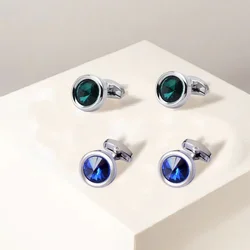 Men's new French cufflinks Blue Stone Green Stone cufflinks Button Groom cufflinks