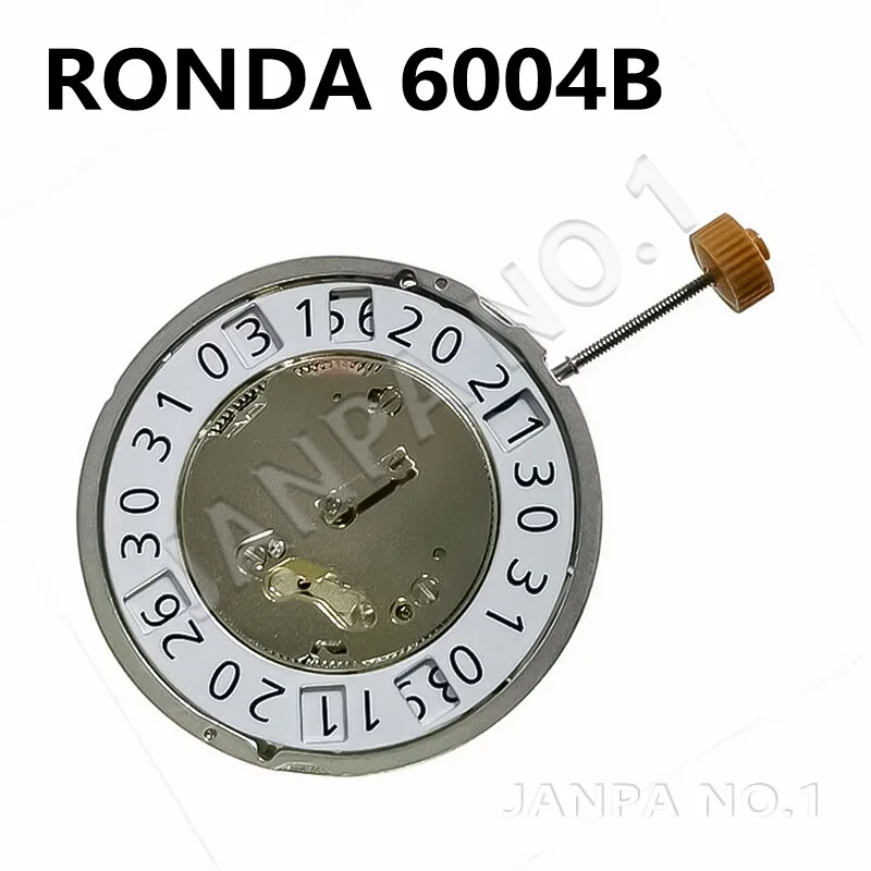 For Ronda 6004B 6004.B Watch 2 hands Movement Accessories Watch Repair Parts Quartz Movement Date at 12 O'clock Watch Movement