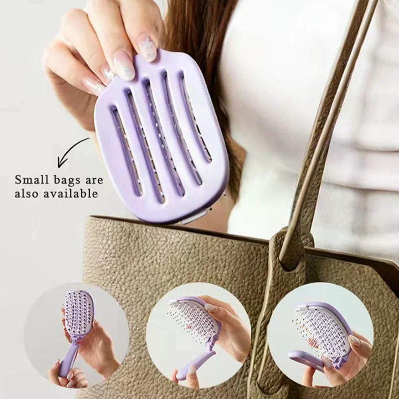 

Folding Hair Scalp Massage Comb Hair Brush Anti-static Wet Dry Curly Hairbrush Salon Hair Styling Tool For Women Men Self-cleani