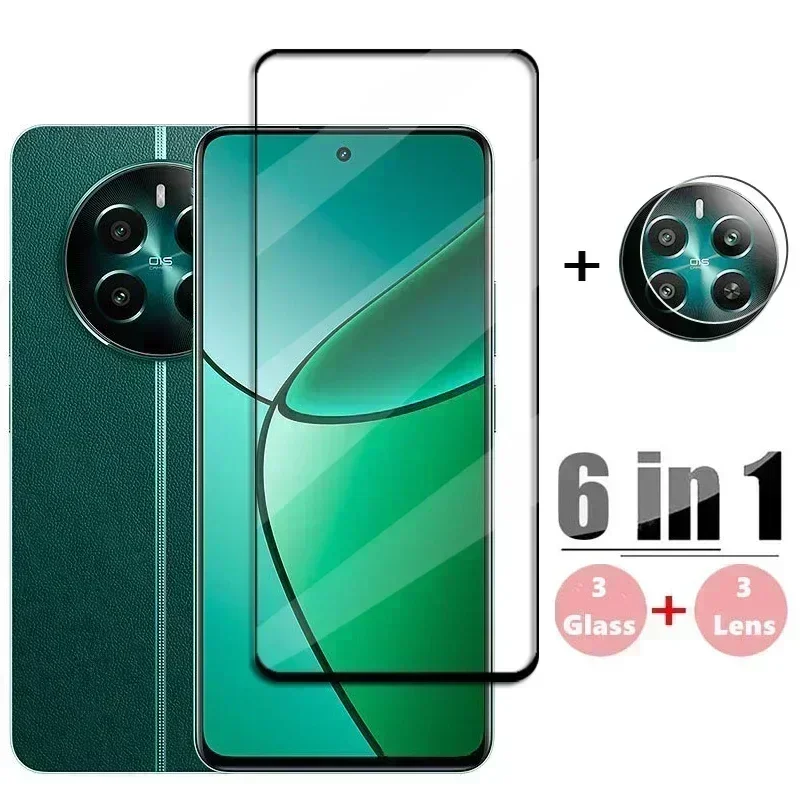 Capa completa de vidro temperado para realme 12 plus 5g vidro realme 12 + protetor de tela película protetora de lente de telefone para realme 12 plus