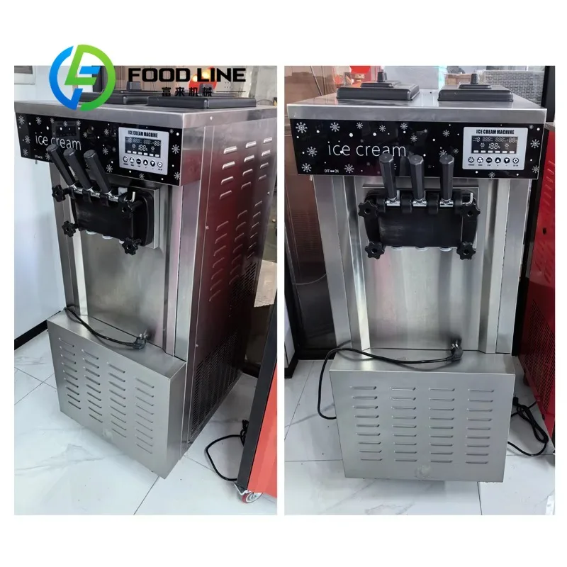 Soft Ice Cream Machine Large Visible Hopper Window Lets Staff Check Residual Raw Mix Volume At A Glance During Business Hours