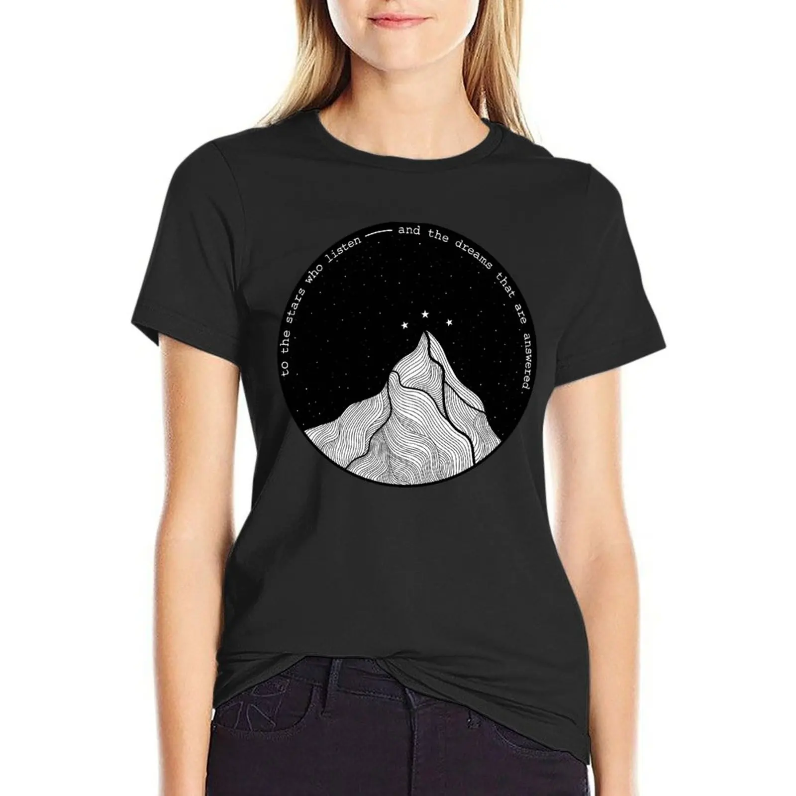 Camiseta de the stars who listen para mujer, ropa estética de moda coreana, camisetas de entrenamiento de gran tamaño