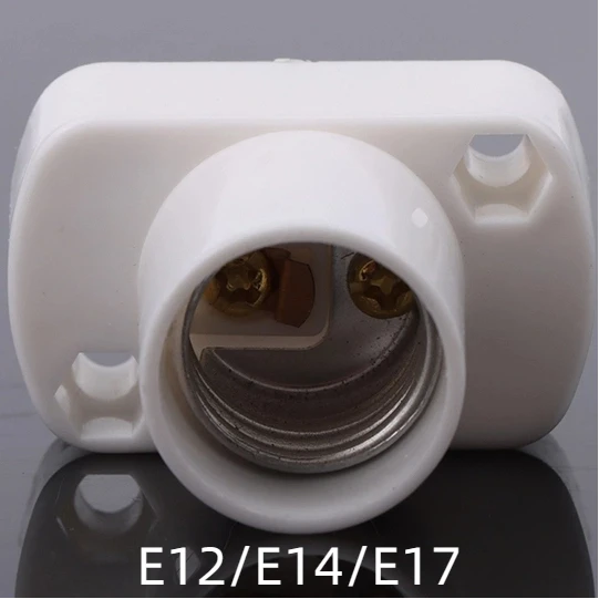 1Pc White Mini Screw Lamp Base E12 E14 E17 Supporto Lamp Holder Light Bulb Socket Holder Adapter Lamp Fixing Base Accessories