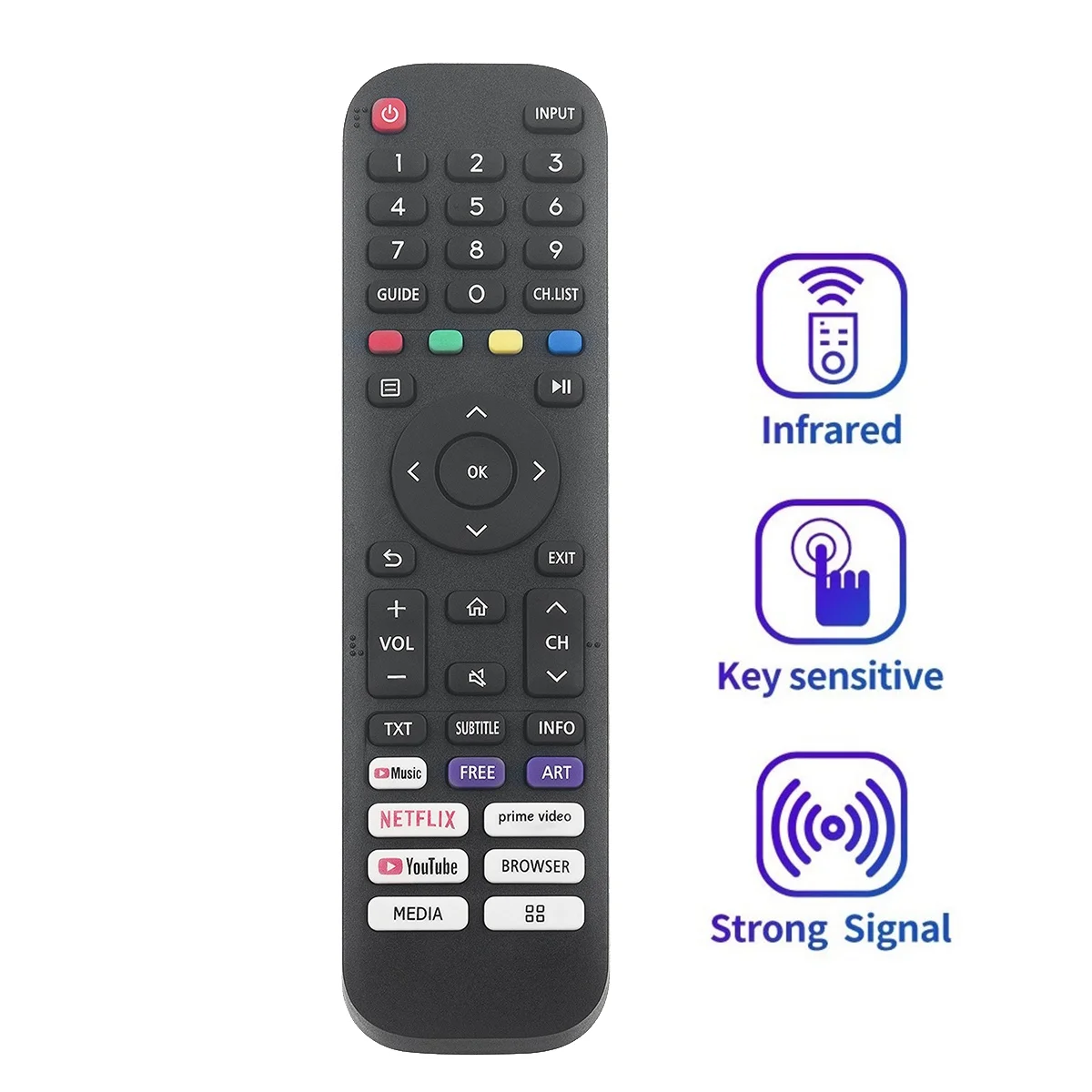 EN2J30H Replace Remote Control for Hisense Vidaa Smart TV 2020 32A45GV 40H5G 40A4GV 40A40GV 40A40GMV 40H55G 40A4HV