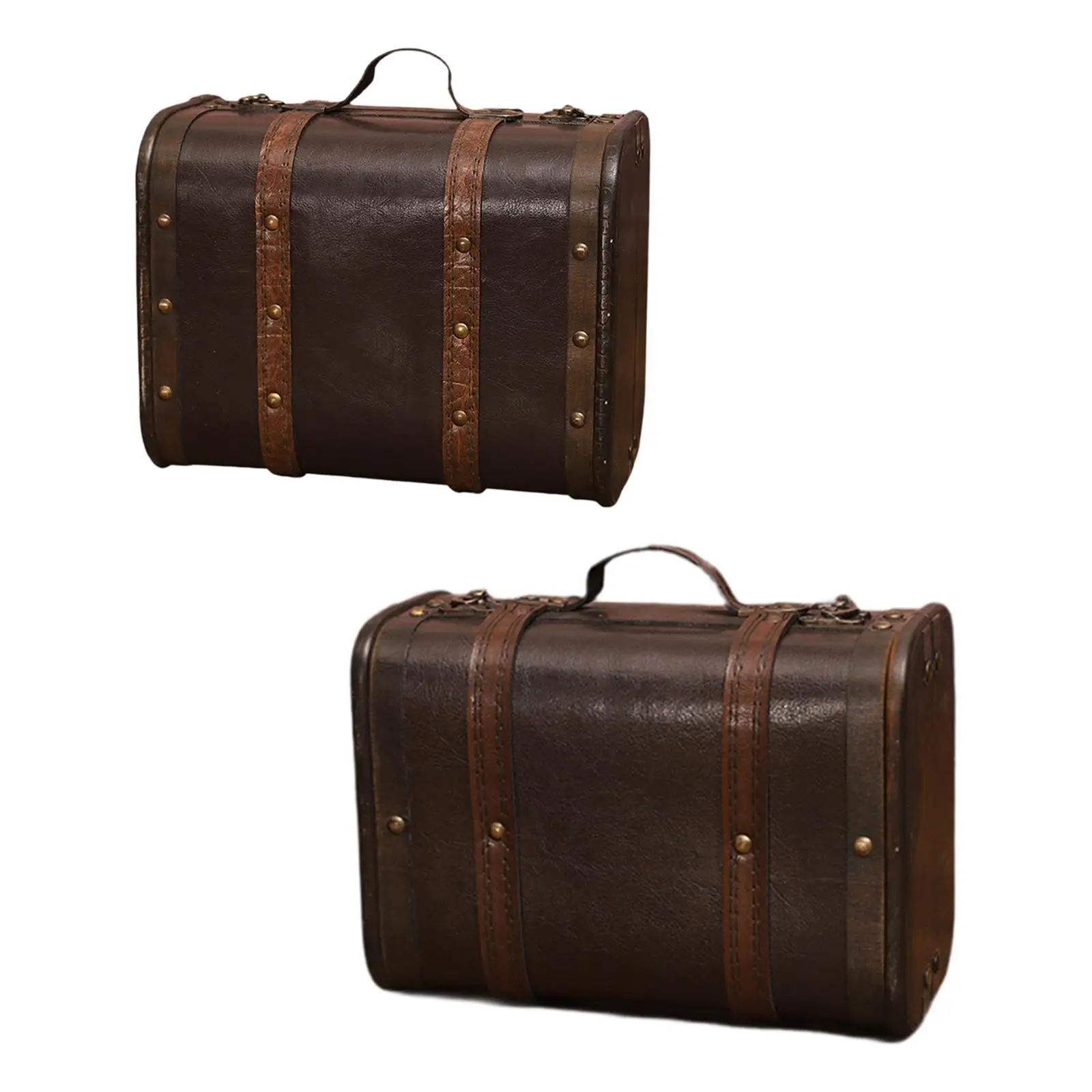 Wooden Vintage Style Suitcase Decor Retro Style Travel Trunk Photography Props