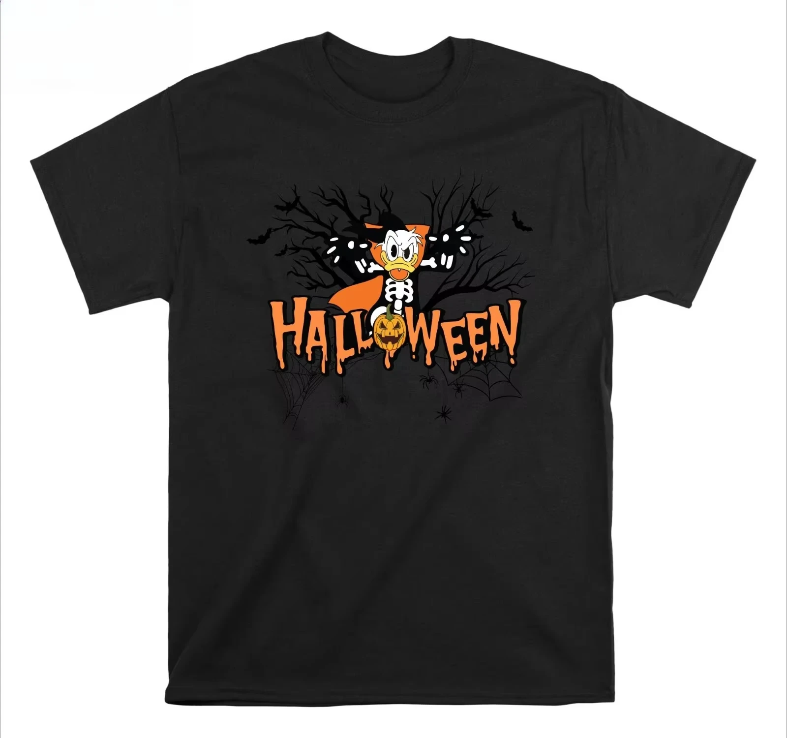 

Halloween Donald Duck Boy Girl Summer T-Shirt Cartoon Family Parent-Child Clothing Casual Comfort Cotton Short Sleeves Men Women