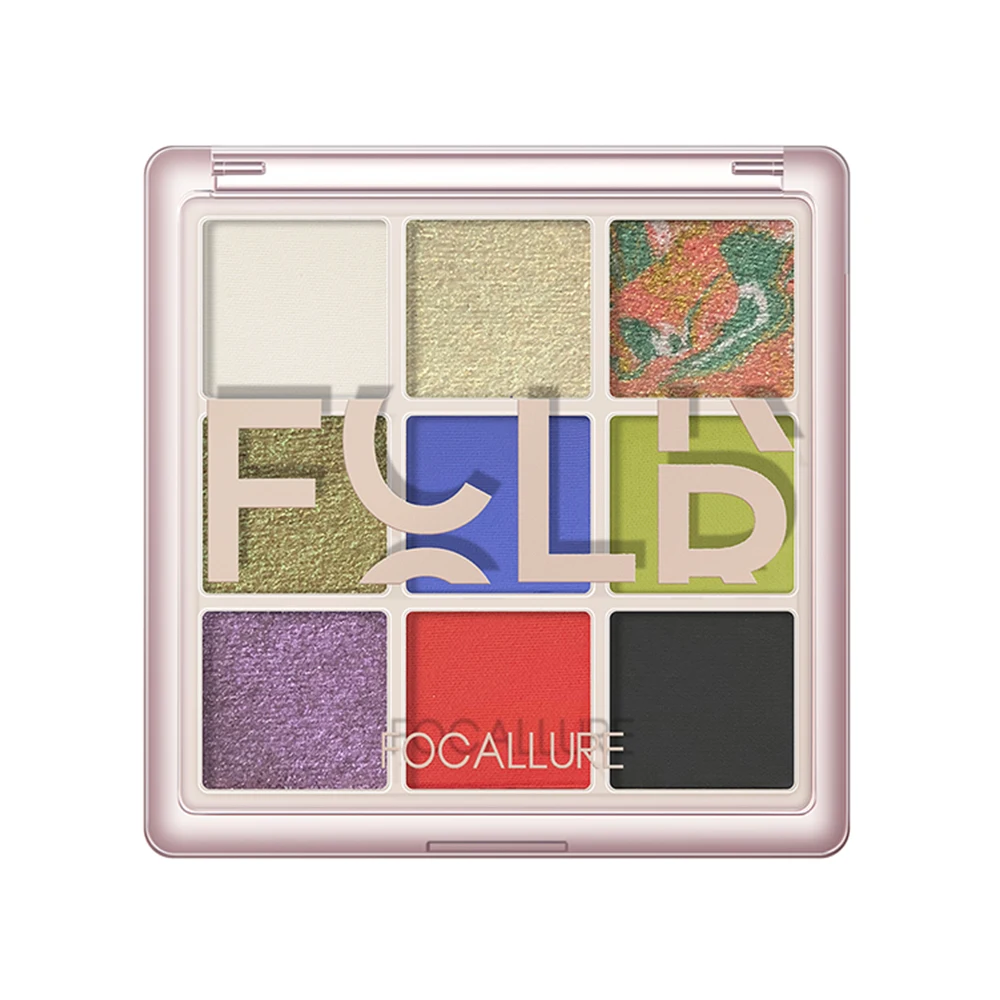 FOCALLURE 9 Colors Diamond Eyeshadow Palette Long-lasting Pearlescent Shimmer Matte Natural Eye Shadow Powder Makeup Cosmetics