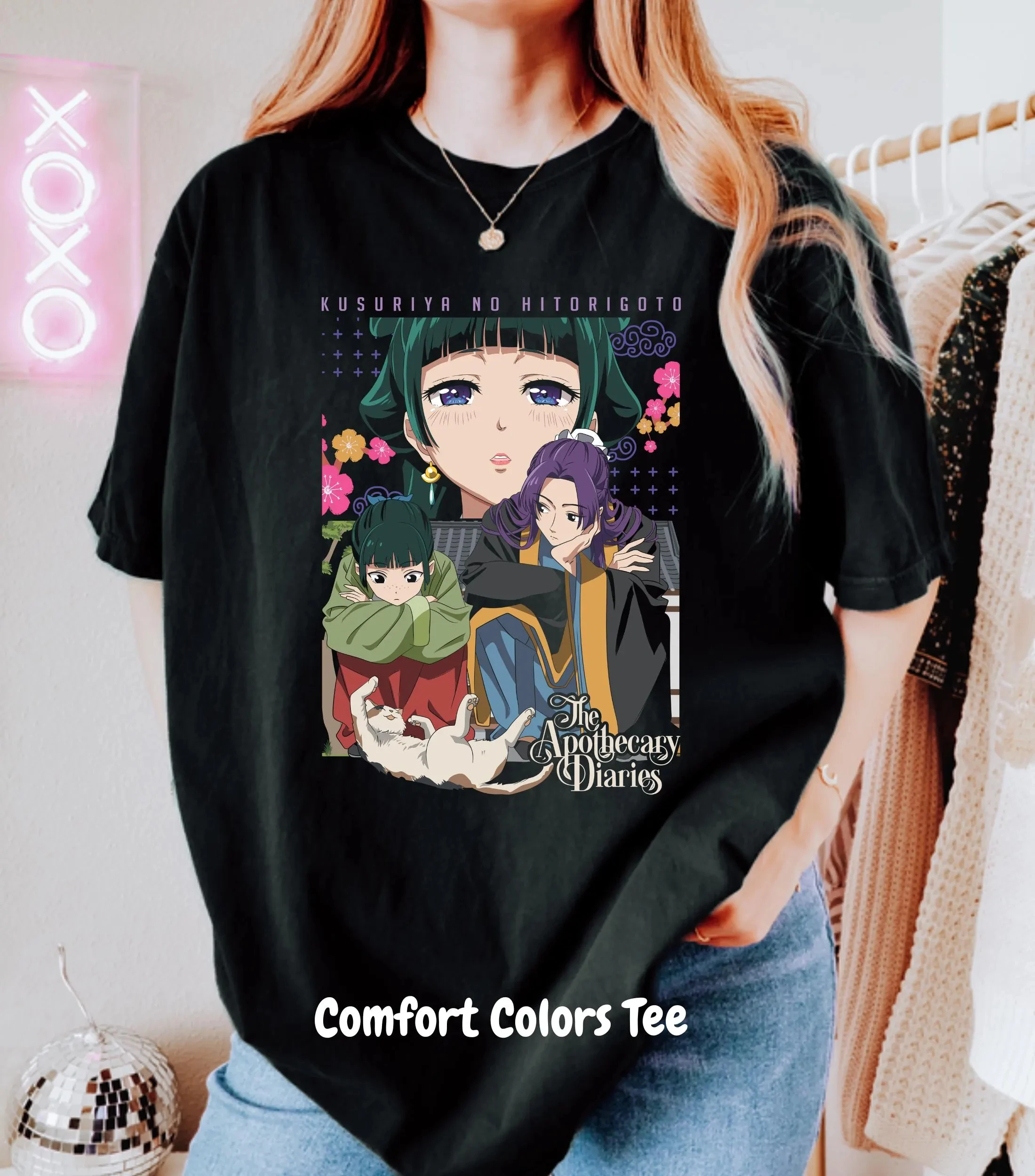 Anime The Apothecary Diaries Maomao Jinshi T-shirt Kusuriya No Hitorigoto Unisex Cotton Short Sleeve Graphic Tee Fan Apparel