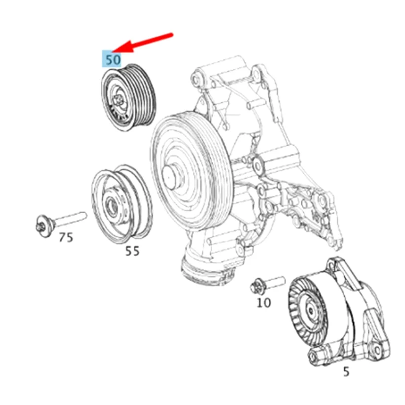 

For Mercedes-Benz M272 M273 Engine Drive Belt Tensioner Assembly & 2 Idler Wheels A2722000270 A2722021019 A2722021419