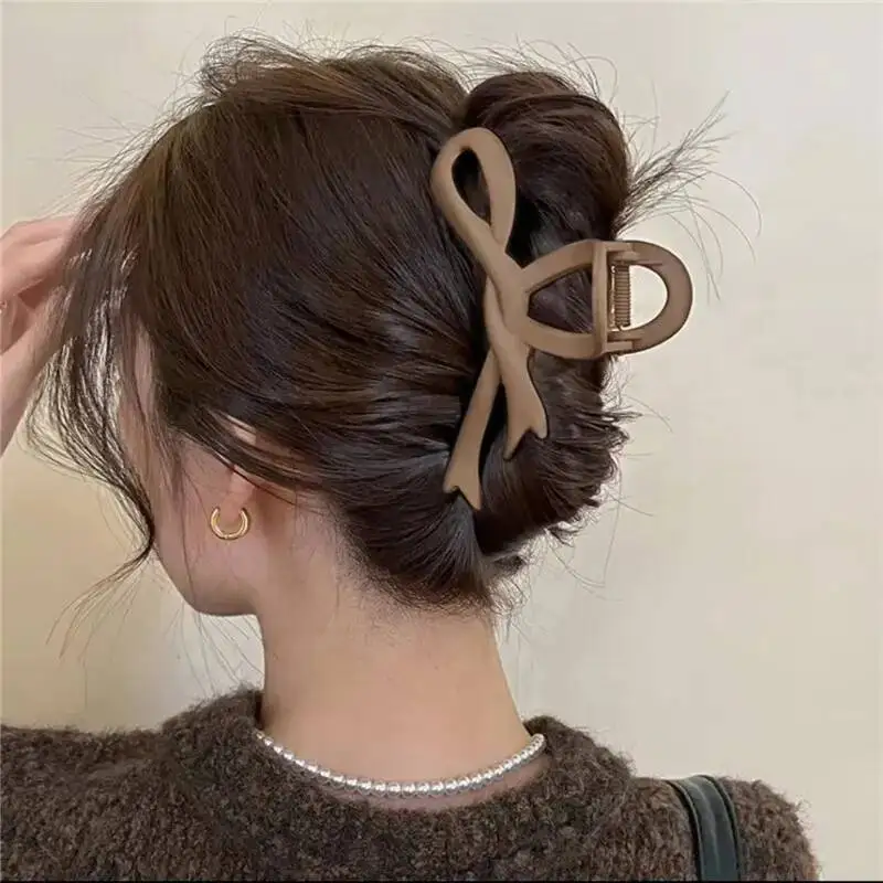 

13CM Matte Clips Vintage Ribbon Bow Claws Crab Headwear Hairpins Shark Ponytail For Women Hair Accessories Barrettes