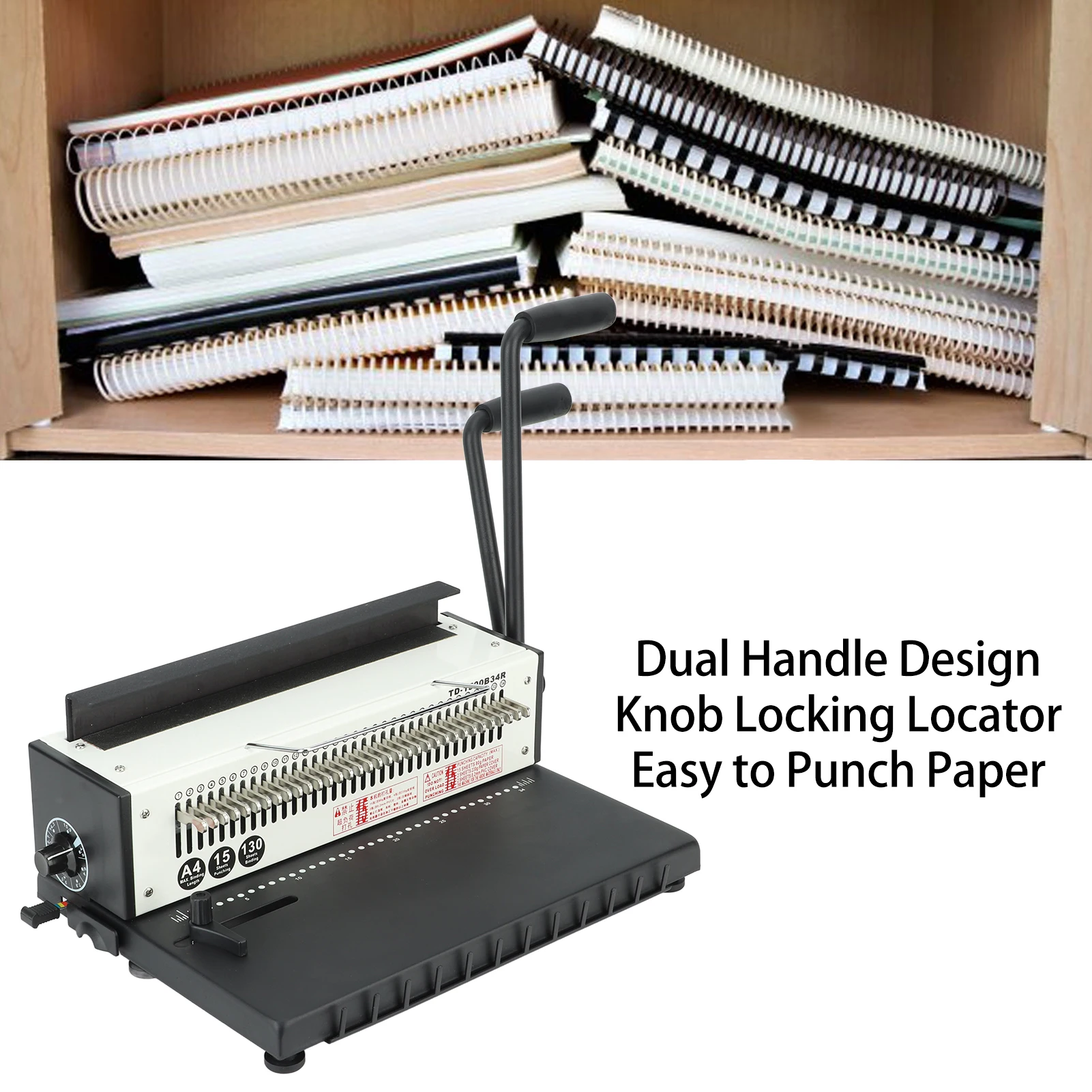 

Переплетная машина для спирального переплета 3:1, 34 отверстия, 2 катушки, для формата А4, переплетная машина для формата Letter