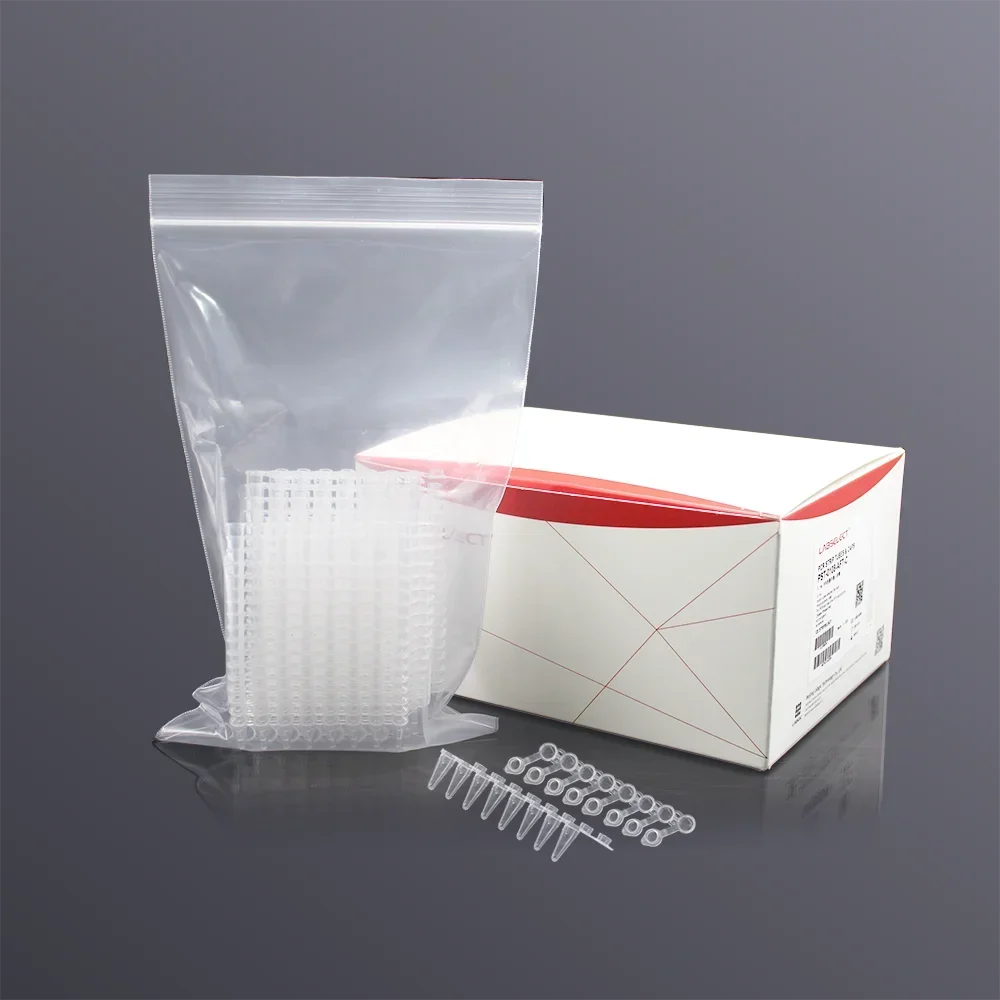 LABSELECT with cap and flat cover eight rows of tubes for PCR bioscience experiments