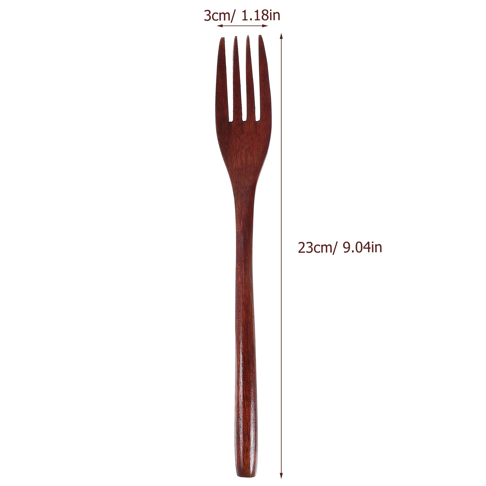 2Pcs Long Handle Wooden Fork Medium Dinnerware Cooking Wood Cookware