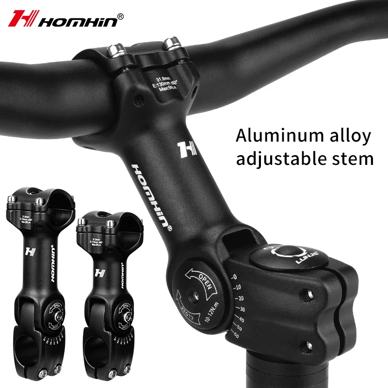 

±60° Bicycle Handlebar Stem Adjustable MTB Bike Stem Bike Riser Ultralight Aluminum Alloy Front Fork Stem Adapter