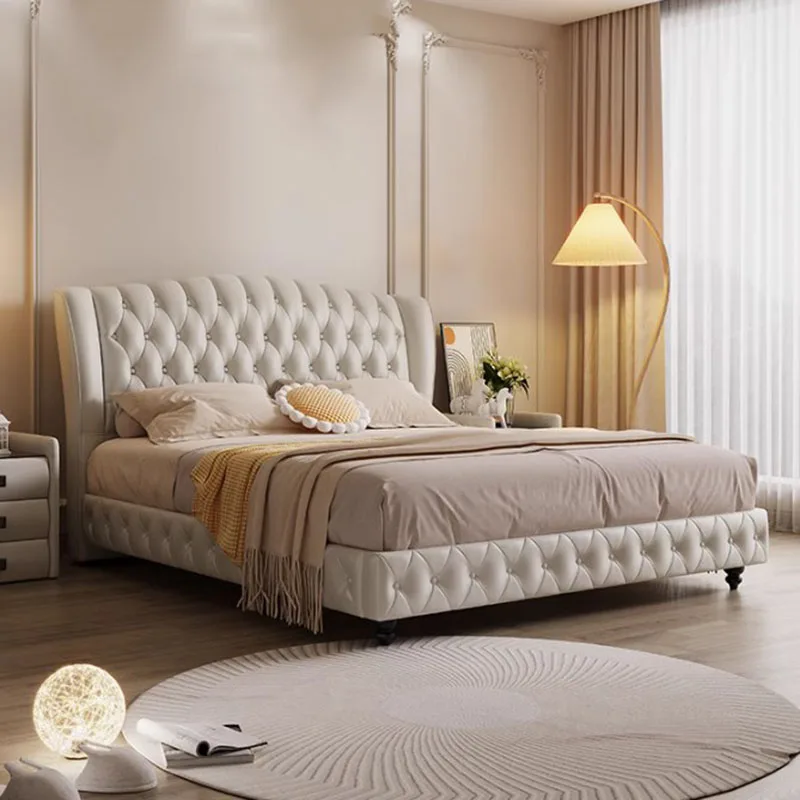 

Storage Princess High End Frame Bed Double Aesthetic Bedroom Luxury Frame Bed Modern Designer Cama Matrimonial Nordic Furniture