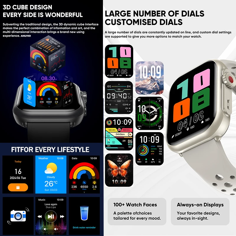 2025 New 1.85 Inch Ultra HD Smart Watch Men For XIAOMI GPS Tracking Bluetooth Call Heart Rate Sports Fitness Women Smartwatches