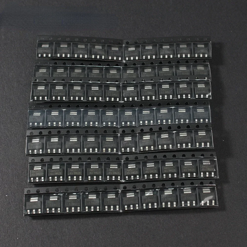 40/70PCS AMS1117 ADJ voltage regulator power supply chip IC asm1117 step-down chip 1.2V, 1.8V,1.5V,2.5V,3.3V,5.0V,ADJ, sot-223