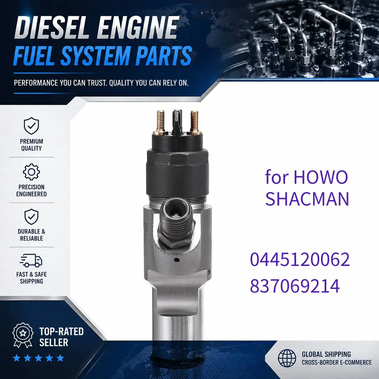 0445120062 diesel injector bomba de Inyector 837069214 For Weichai Howo Shacman Foton Auman
