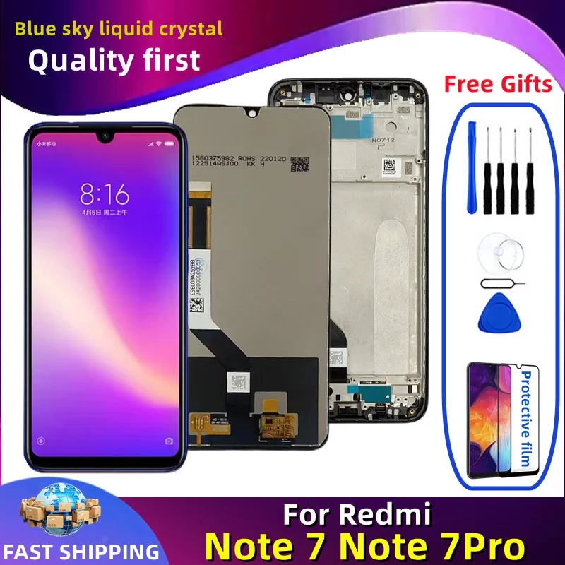 

ЖК-дисплей 6,3 "для Xiaomi Redmi Note 7, сменный сенсорный экран для Redmi Note 7 Pro, M1901F7H, M1901F7G, оригинал