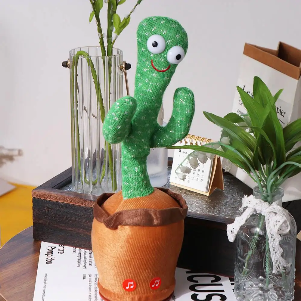 Cactus danzante Ballerino elettronico Cactus Versione inglese Parlante Ballerino elettronico Giocattolo Registra Alleggerisci Danza Giocattoli di peluche Bambini