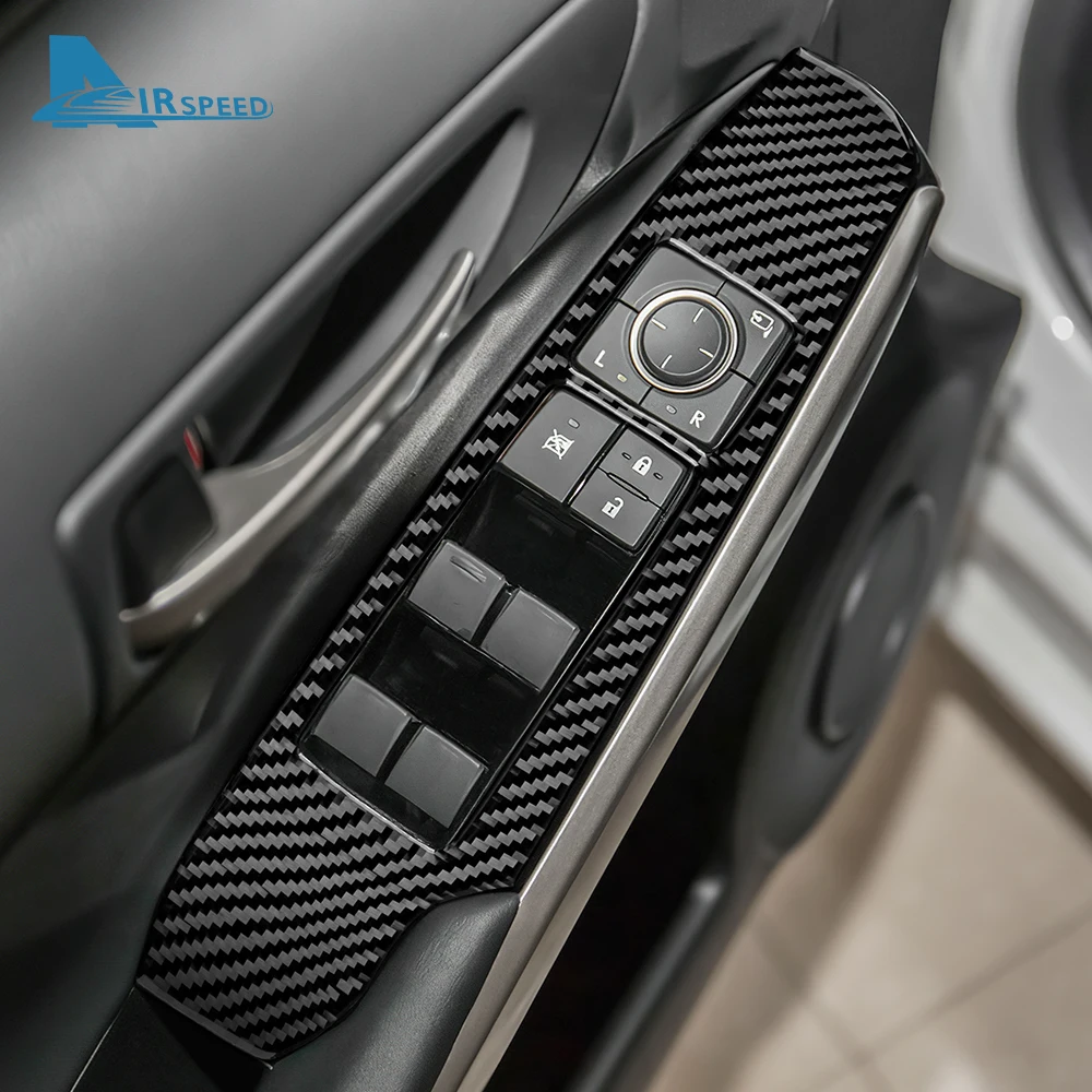 

Наклейка из настоящего углеродного волокна для Lexus IS250 300 350 200T 2013-2019, панель переключателя стеклоподъемника автомобиля, крышка кнопки, аксессуары для отделки