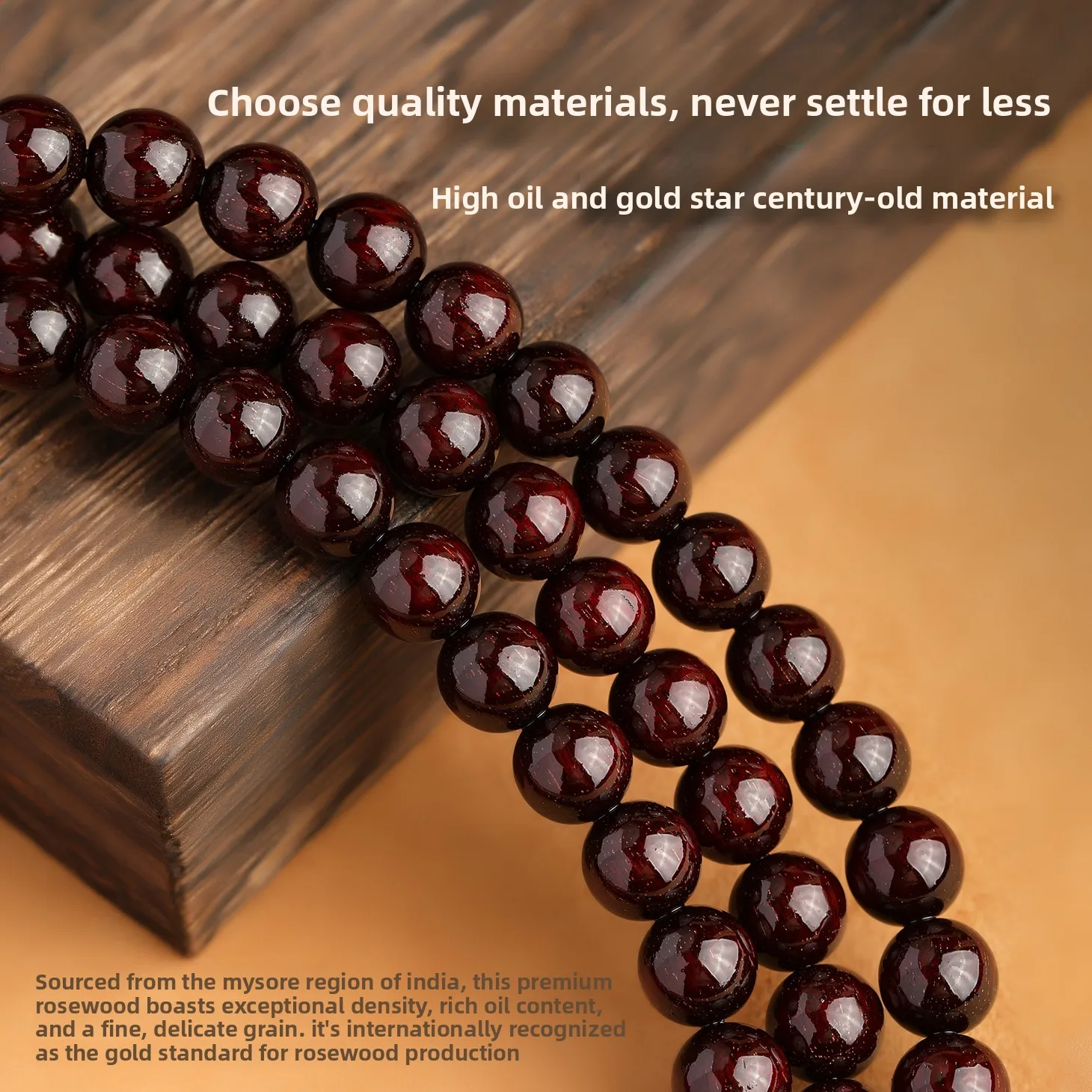 Chinese Traditional Lucky Natural Red Sandalwood 108 Mala Prayer Beads Bracelet Full Golden Star Blessing Fortune Wealth Good