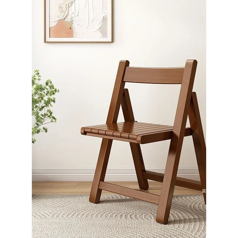 Silla plegable portátil de madera maciza: fácil de plegar, estilo minimalista, perfecta para asientos interiores y exteriores A511
