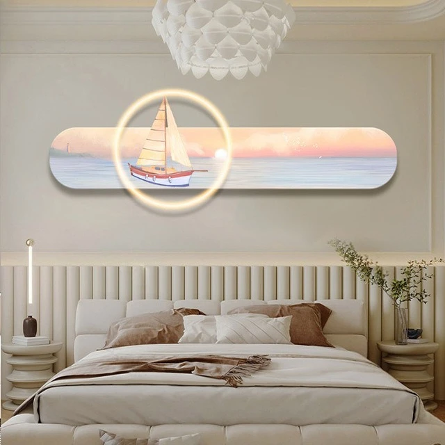 

Smooth sailing, living room decoration painting, lighting painting, LED high-end sofa background wall hanging painting, bedroom