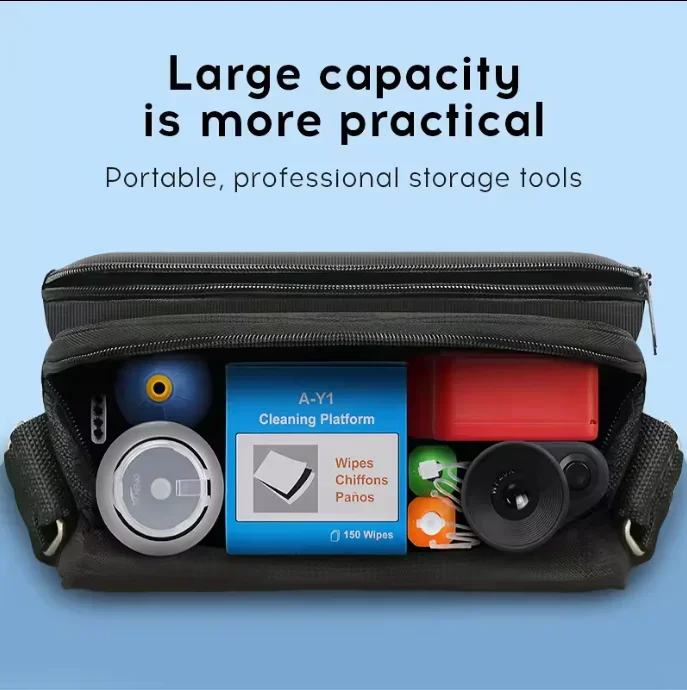 مجموعة أدوات اختبار الوجه لنهاية مكبر الصوت من FTTH تستخدم أداة تنظيف فحص الألياف الضوئية مع قلم تنظيف وصندوق