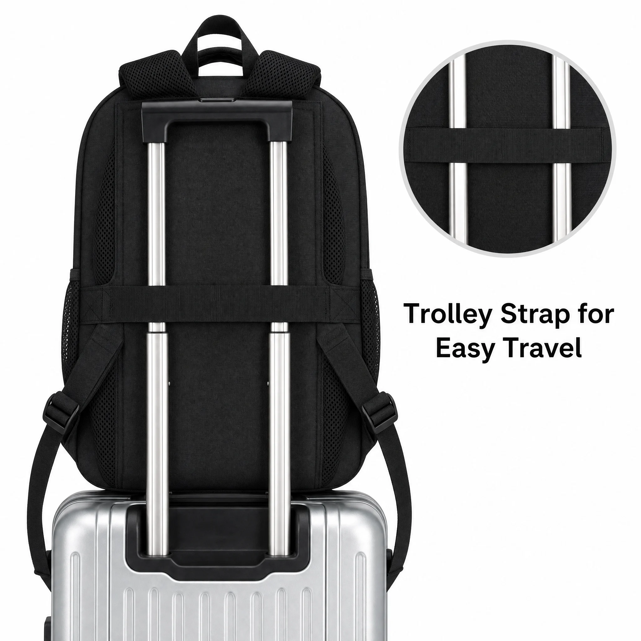 Blossom 35L Insulated Lunch Backpack,15.6 Inch Laptop Bag with USB Port,Water-resistant Travel Backpack with Trolley Strap
