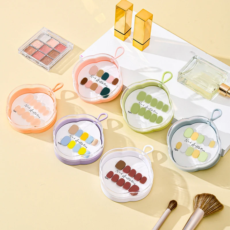 1 PCS Empty Press-On Nail Storage Plastic Four-leaf Clover Shape Boxes With Lanyard Clear Nail Packaging Case Storage Tool