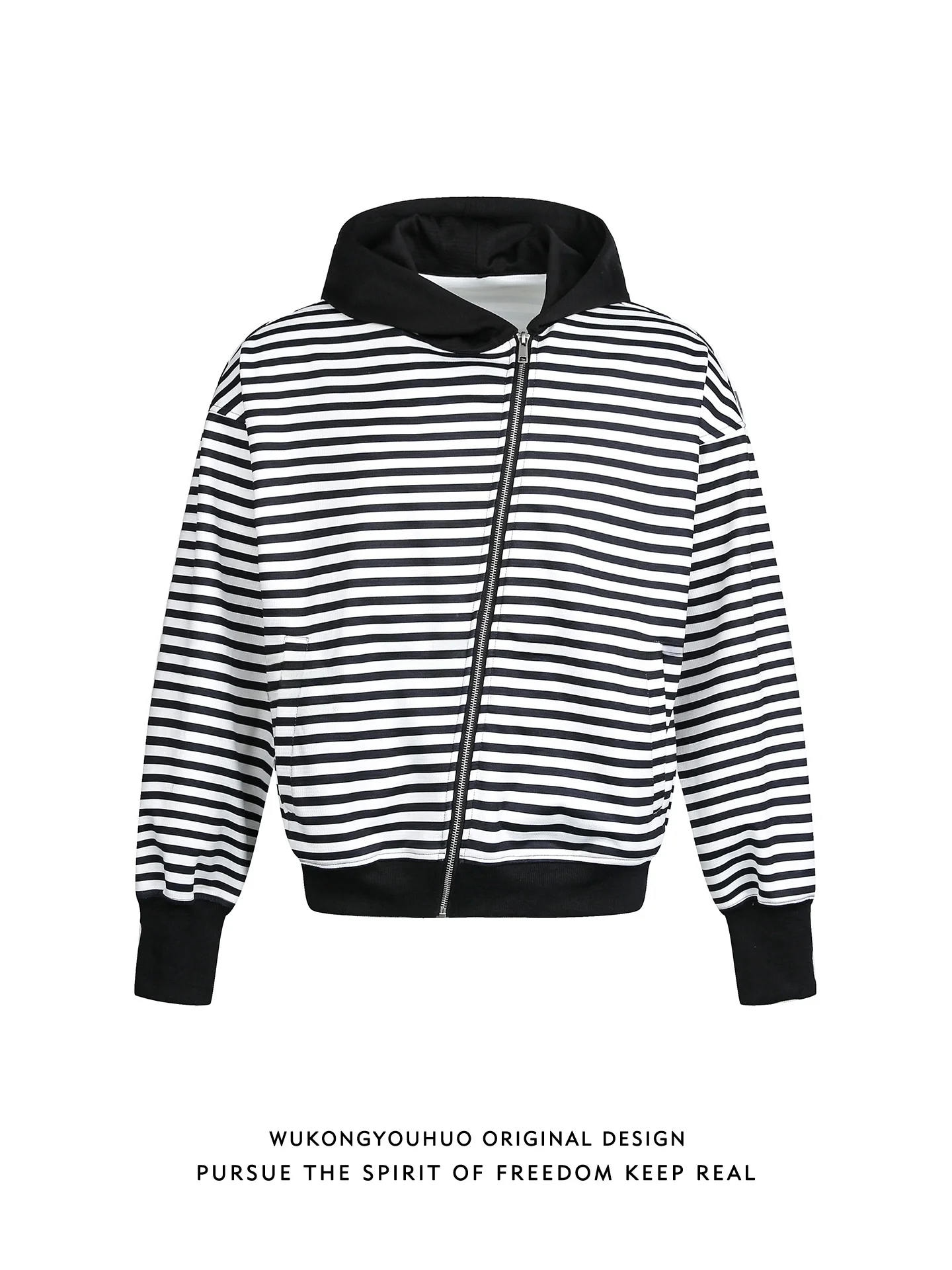 

Весенняя модная куртка с капюшоном в полоску и цветовыми блоками, мужская свободная куртка в американском стиле, парная верхняя одежда из хлопка и полиэстера на молнии