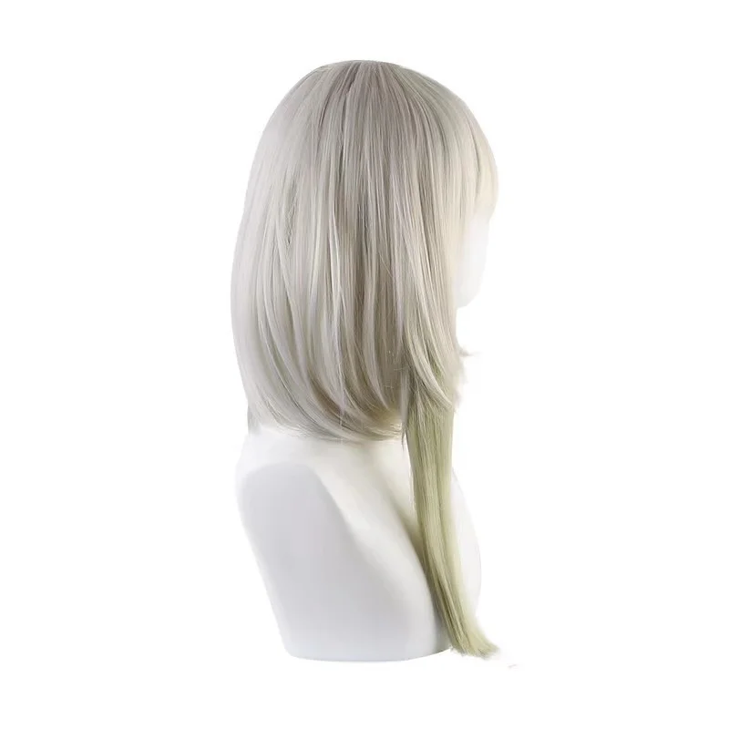 Blonde Medium Long Cosplay Hair Wigs Neat Bangs Ladies for AMa-10 Party Costume High Temperature Syntheti Peluca