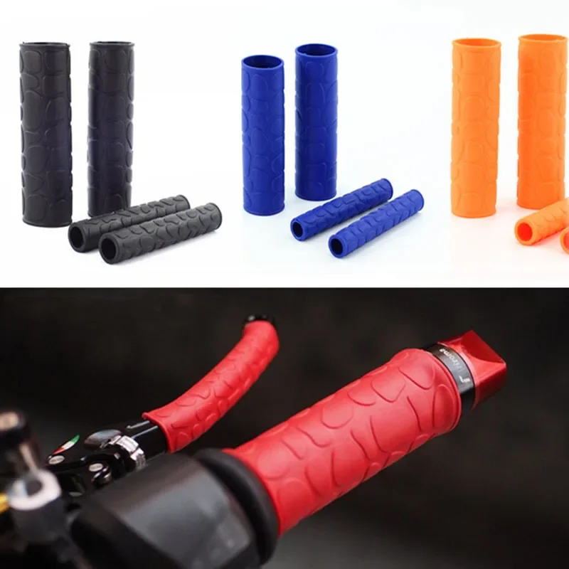 

2Pairs Motorcycle Handle Cover Non-slip Rubber Grip Glove Universal Heat Shrinkable Grip Cover Sleeve Handlebar Covers