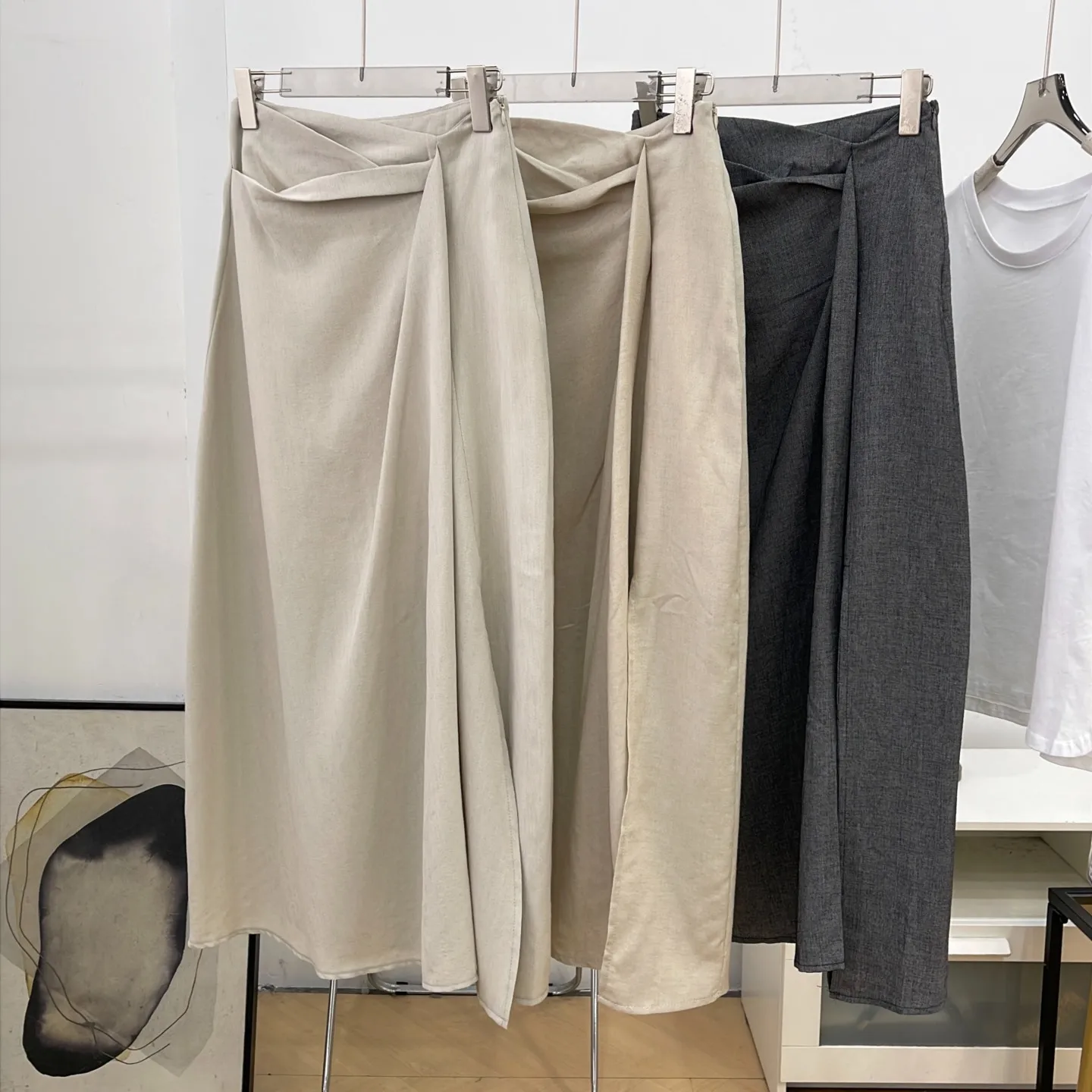 High Waist A-Line Midi Skirt Women's Slim Fit Straight Leg Summer Design Casual High Waist Skirt for Young Women