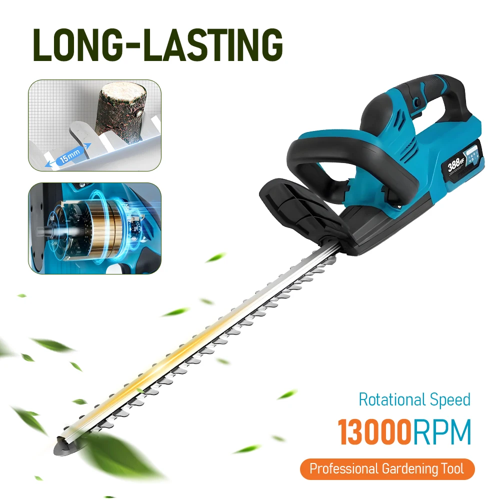 

Electric Hedge Trimmer Cordless Shrub Trimmer Battery Powered Bush Trimmer Handheld Hedge Cutter Trimming Tool for Yard Lawn