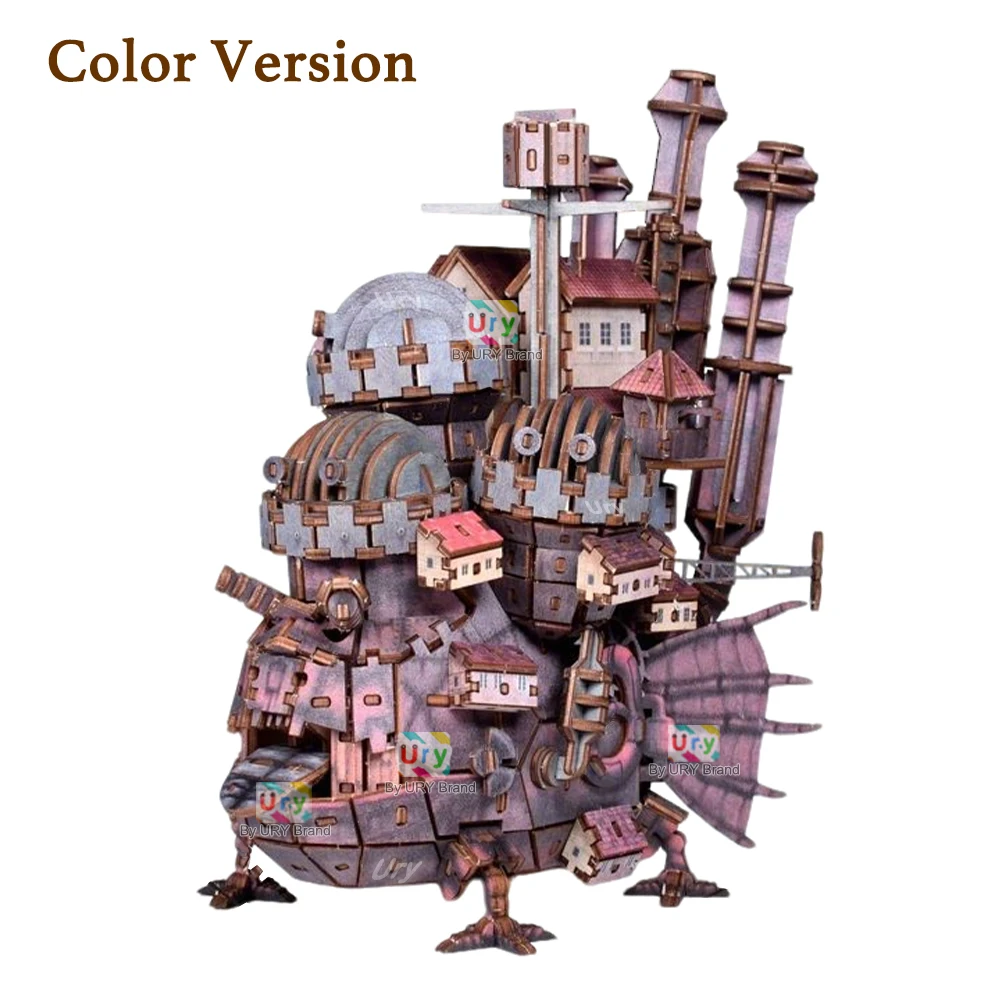 URY 3D-Holzpuzzle, kreatives magisches Stahlschloss, Thema, Film, Filmserie, DIY-Spielzeug, Heimdekoration, Modellbausatz, Geschenke für Erwachsene – Detail 4