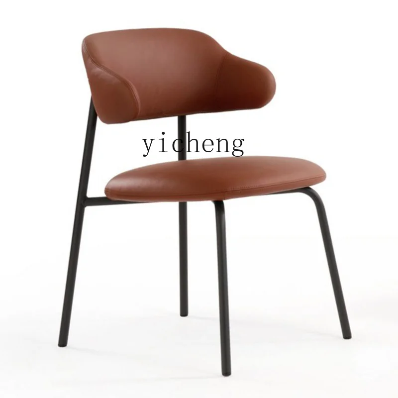 XL Dining Chair Leather Fabric Stainless Steel Frame Backrest Chair Leisure Chair