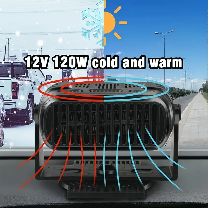 

12v Car Mounted Warm Air Locomotive Defrosting Defogging Car Heater Heating Fan Portable Defroster Demister Heater For Trucks