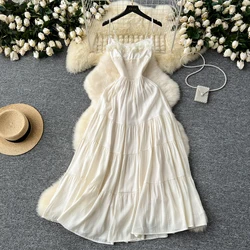 Vintage Elegant Three-dimensional flower ruffle slip Dress A-line Casual Women Fashion Summer Spring Dresses