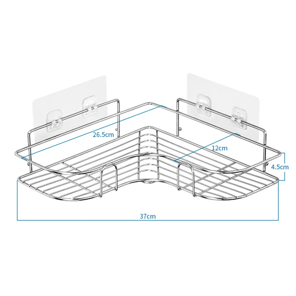 ห้องน้ำชั้นวางชั้นวางอุปกรณ์ครัว Organizer ชั้นวางมุมกรอบเหล็กอาบน้ำแคดดี้ Storage Rack ผู้ถือแชมพู