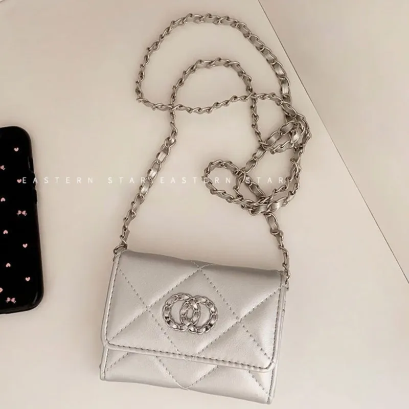 حقيبة كروس عصرية بسلسلة للسيدات ذات سعة كبيرة محفظة بكتف واحد للنساء حقيبة التنقل محفظة نسائية للعملات المعدنية Bolso Cruzado