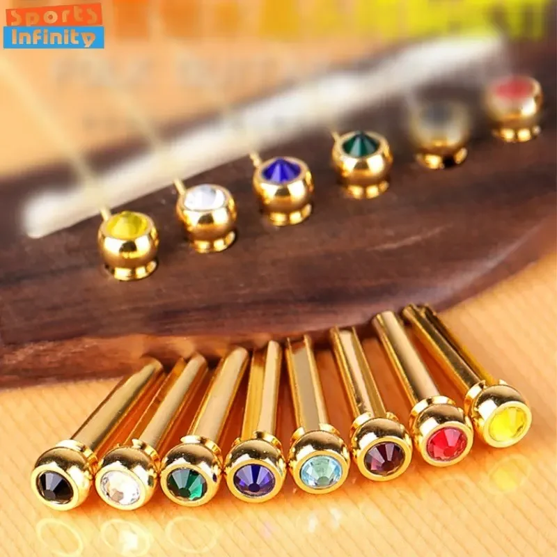 2pcs Guitar String Ferrules Guitar Bridge Pins Brass Strings Fixed Cone String Pins String Nail Stud Wood Guitar Accessories