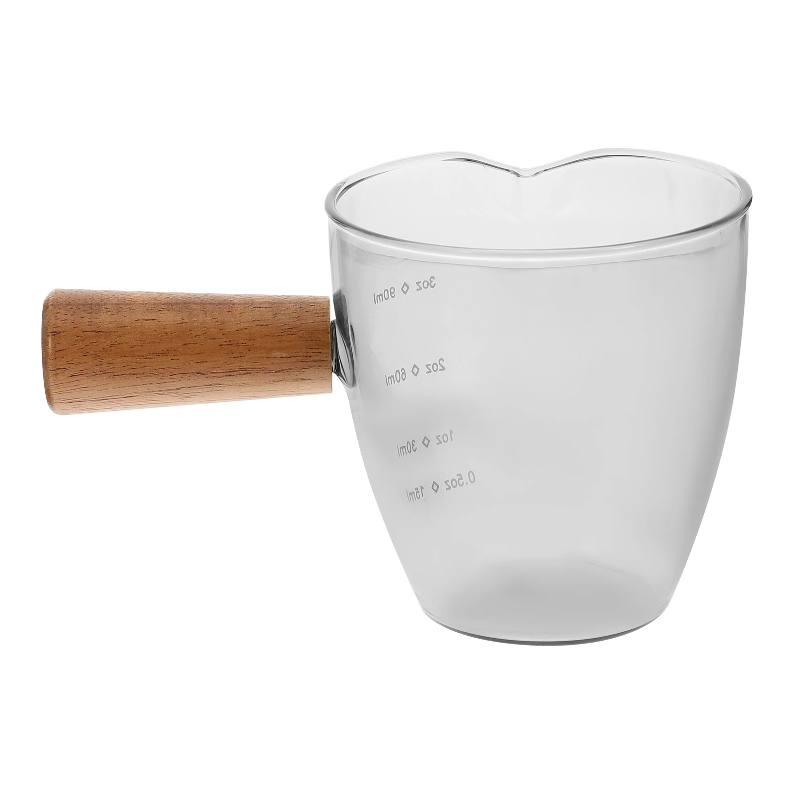 

Small Glass Pitcher with Wood Handle Mini Creamer Cup for Espresso Syrup Milk Juice Storage Outdoor Bbq Courtyard Serving