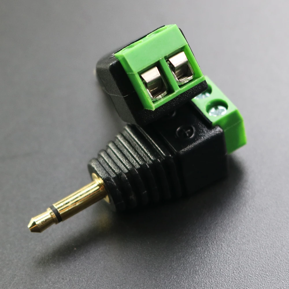 1PCS 3.5mm 2Pole Audio Mono Male to AV Screw Terminal Channel 3.5mm Audio Plug 2pin Terminal DIY Power Plug Male Connector Block