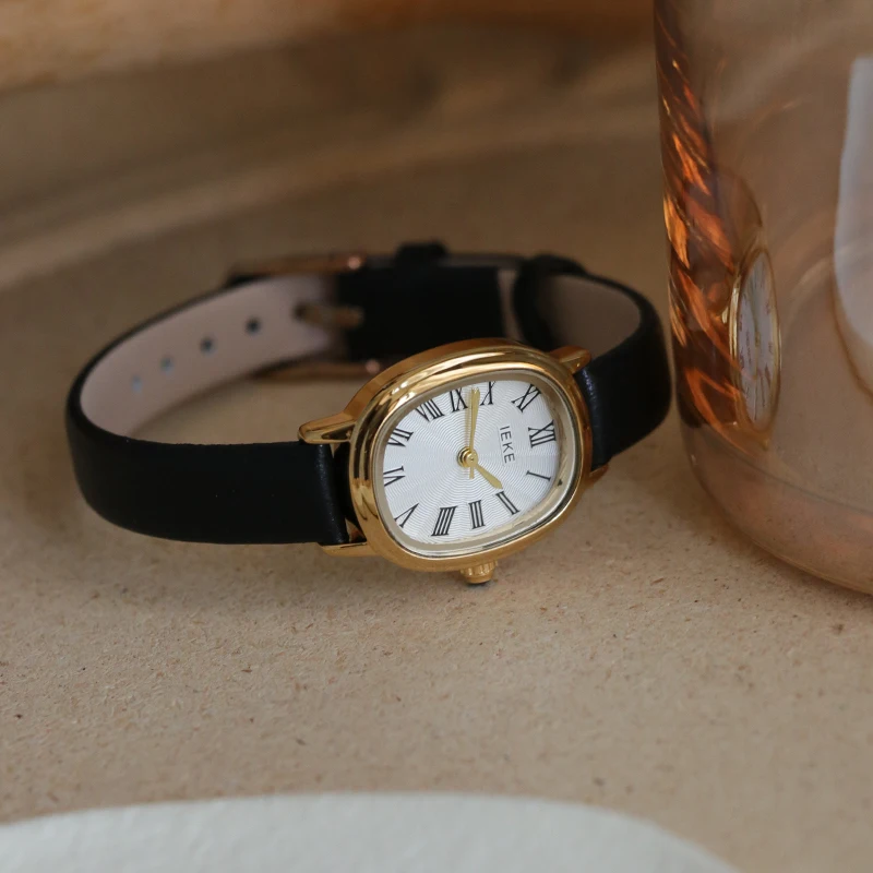 

New Women'S WatchVintage Small DialBlack Retro Quartz WatchLuxurious Oval Watch Women'S Timepiece, Gift For Women, Ladies' Gift.