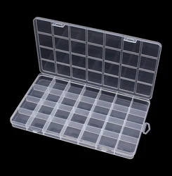 NEW 28 Grid Rectangle Plastic Jewelry Box Compartment Storage Box Case Jewelry Earring Bead Craft Display Container Organizer